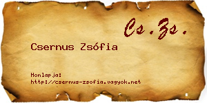 Csernus Zsófia névjegykártya